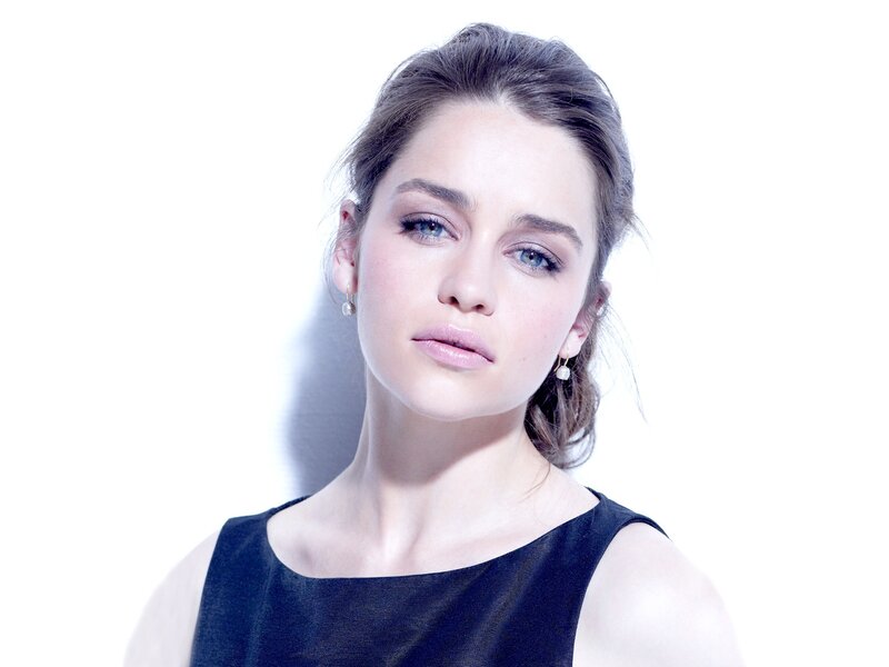 woman with blue eyes in black dress