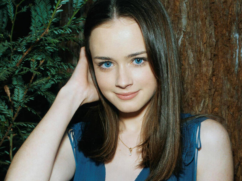 woman with blue eyes in forest