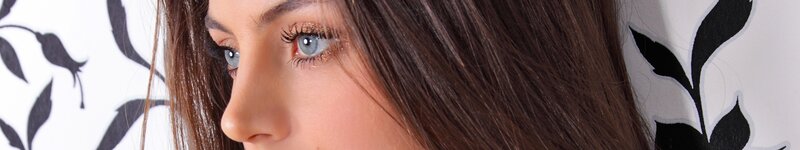 woman with blue eyes in profile