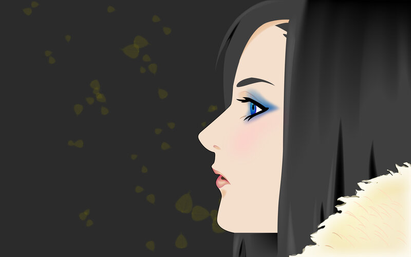 woman with blue eyes in profile