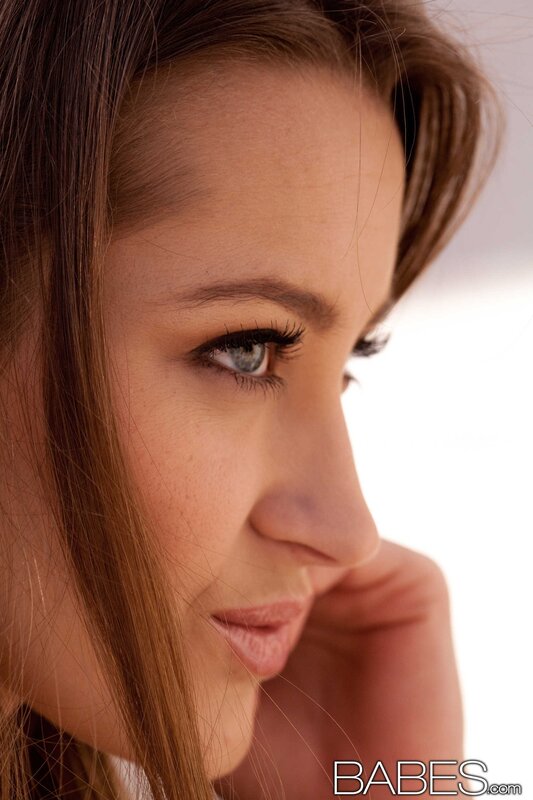 woman with blue eyes in profile