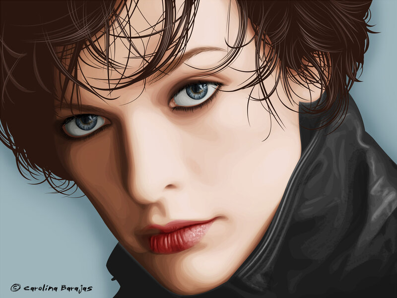Woman with Blue Eyes — Intense, Digital Art