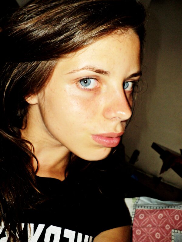 woman with blue eyes looking at camera