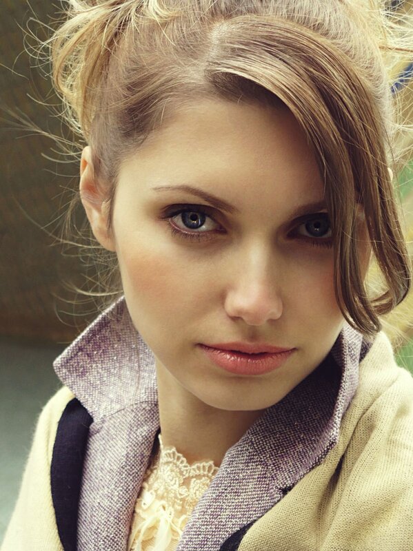 woman with blue eyes looking at camera