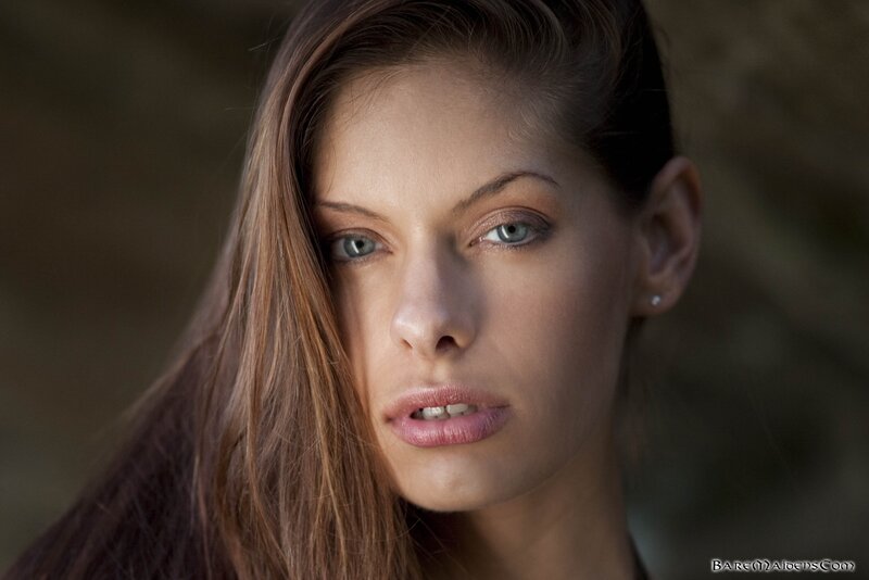 woman with blue eyes looking at camera
