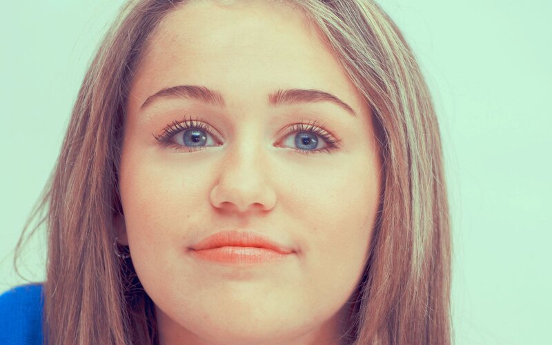 Woman with Blue Eyes — Neutral, Photograph, Blue Sweater, Eyelashes