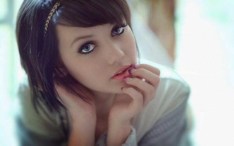Woman with Blue Eyes — Nose Ring
