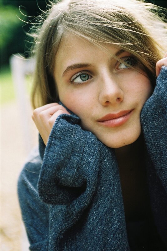 woman with blue eyes outdoors