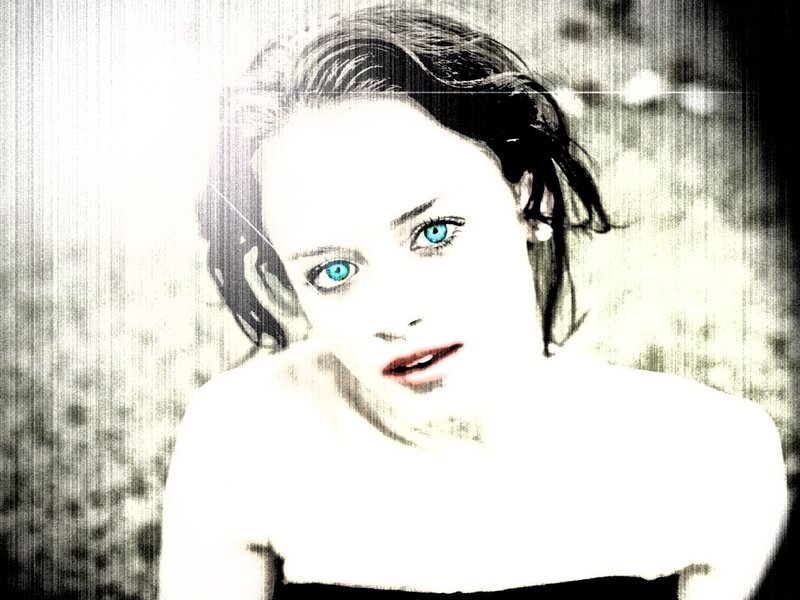 woman with blue eyes portrait