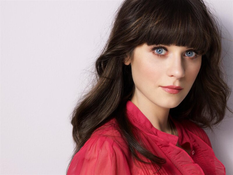 Woman with Blue Eyes — Red, Neutral, Photograph, Red Shirt, Bangs