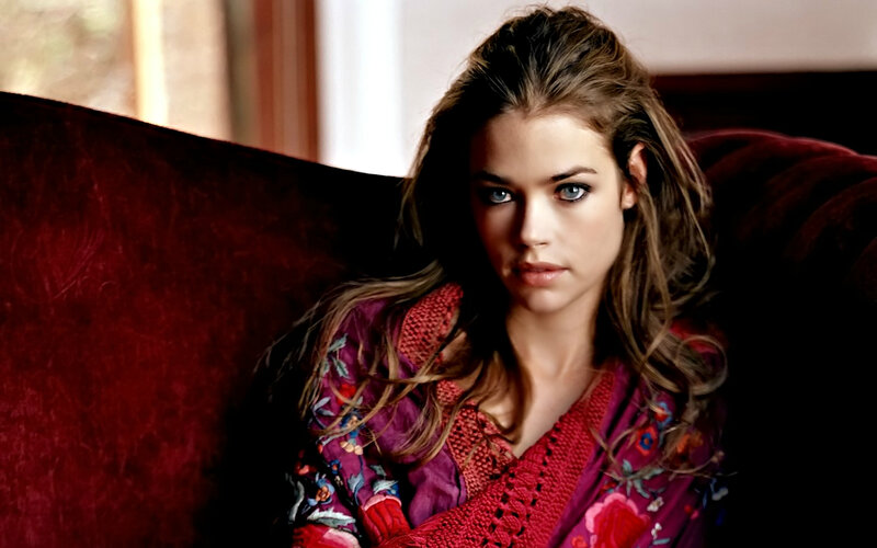 Woman with Blue Eyes — Red, Serious