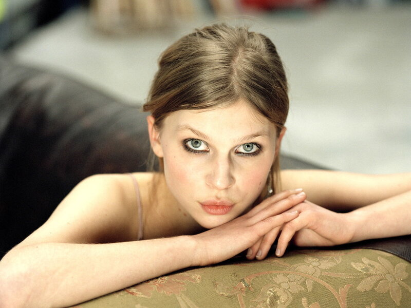 woman with blue eyes resting