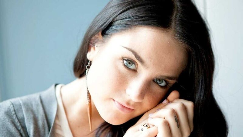 woman with blue eyes resting