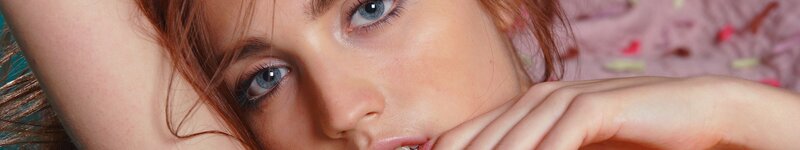 woman with blue eyes resting