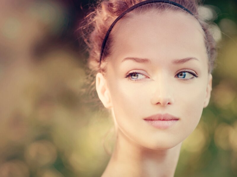 Woman with Blue Eyes — Serene, Afternoon, Photograph, Headband