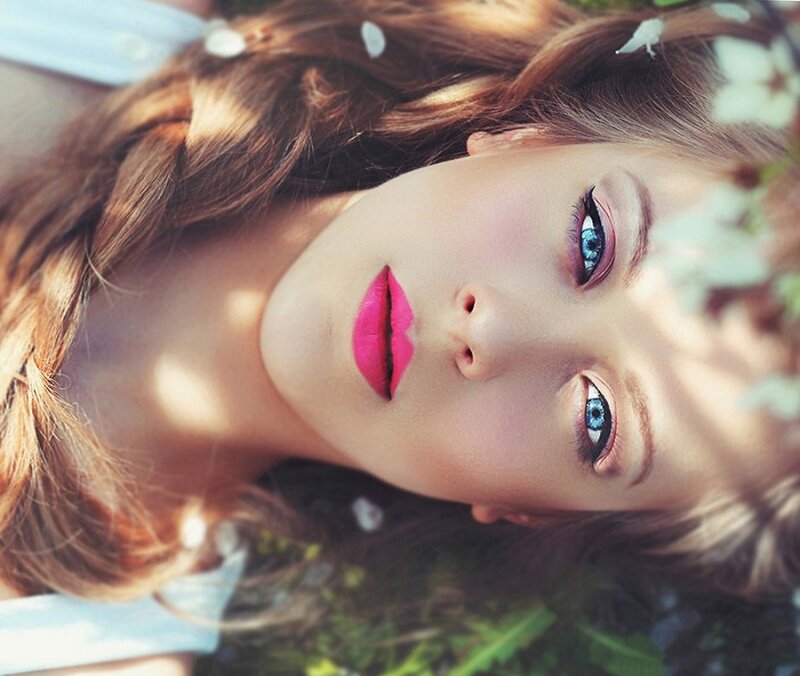 Woman with Blue Eyes — Serene, Afternoon, Photograph