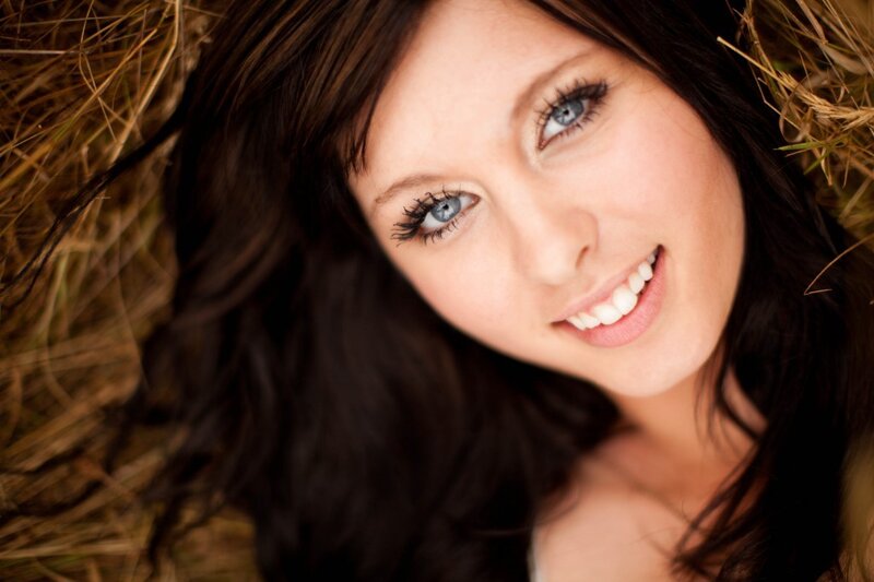 woman with blue eyes smiling