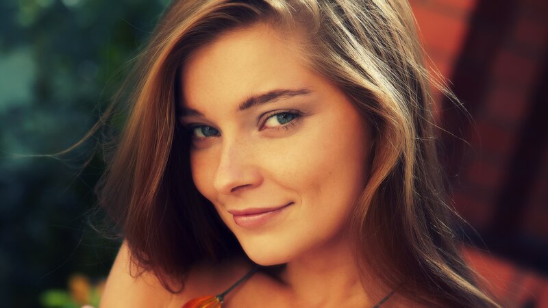 woman with blue eyes smiling