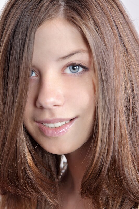 woman with blue eyes smiling