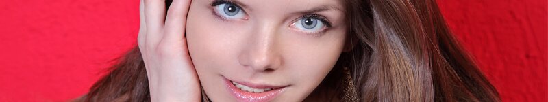 woman with blue eyes smiling