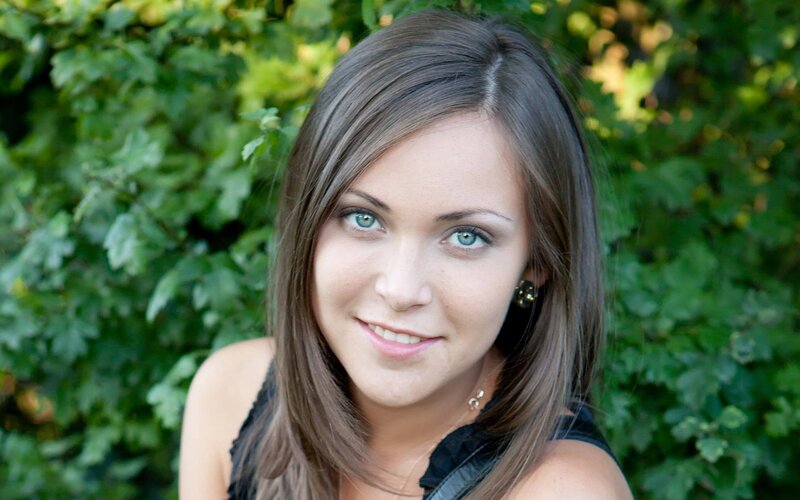 woman with blue eyes smiling