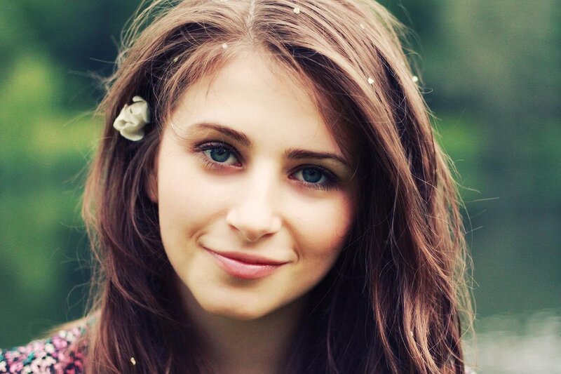 woman with blue eyes smiling