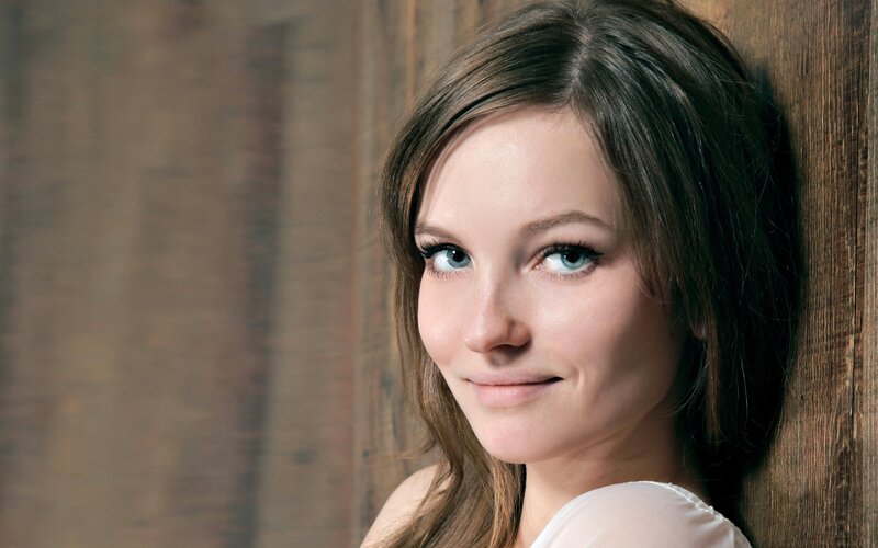woman with blue eyes smiling