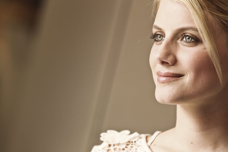 woman with blue eyes smiling