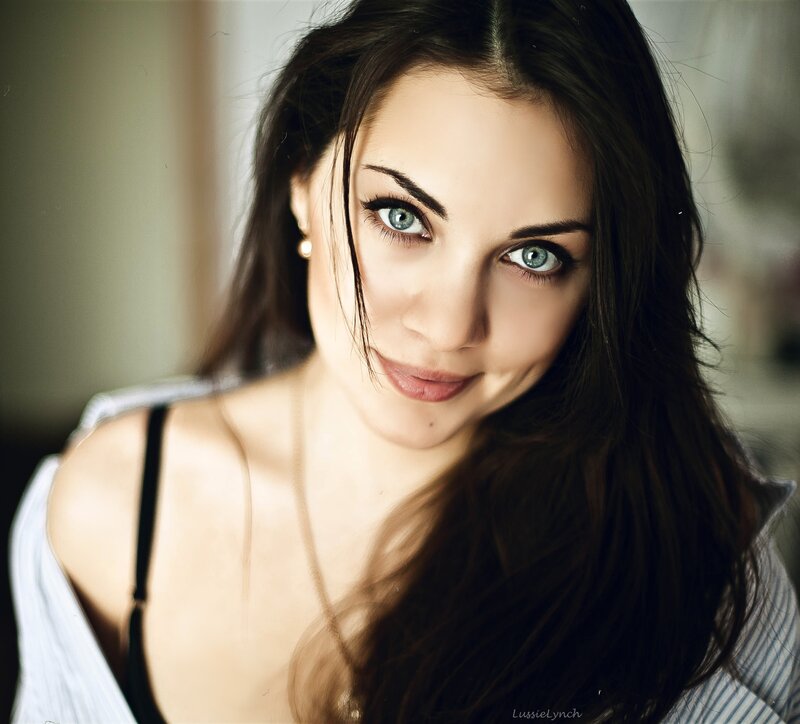 woman with blue eyes smiling