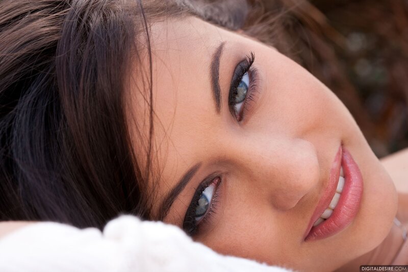woman with blue eyes smiling