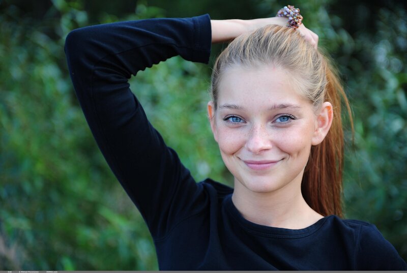 woman with blue eyes smiling