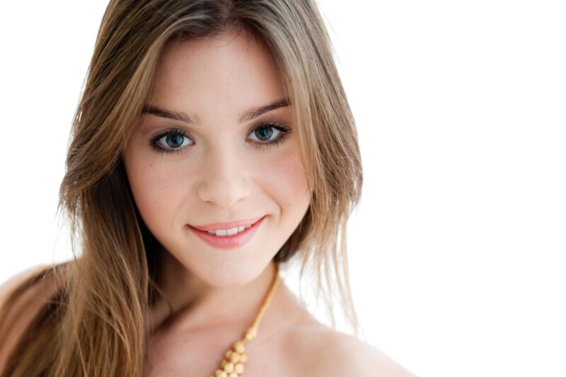 woman with blue eyes smiling