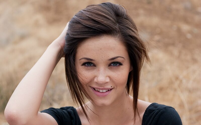 woman with blue eyes smiling