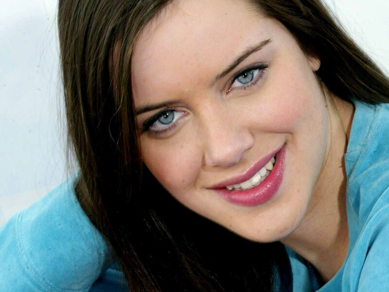 woman with blue eyes smiling