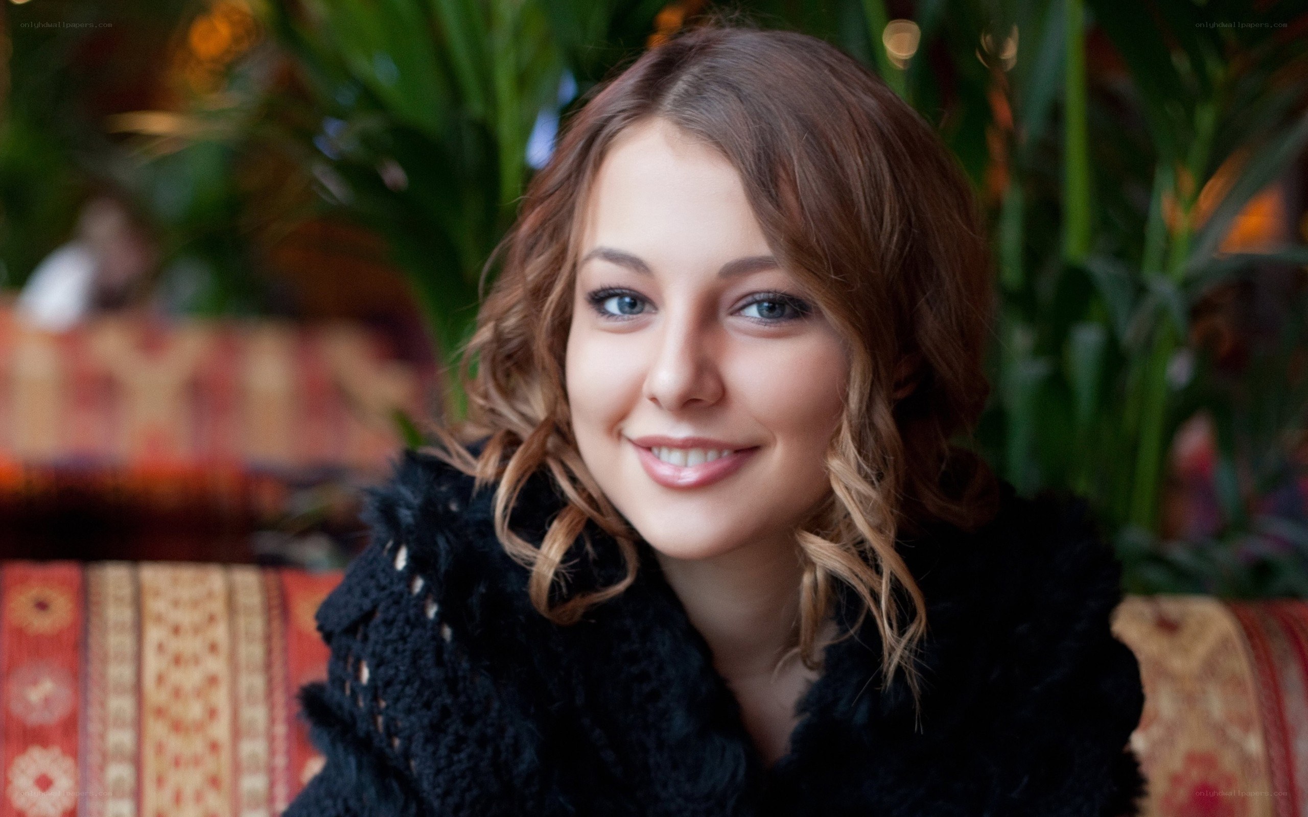 woman with blue eyes smiling