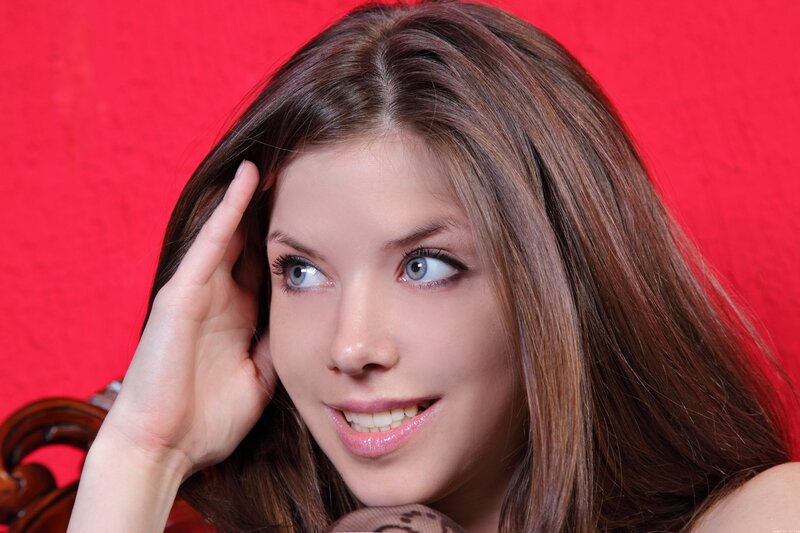 woman with blue eyes smiling