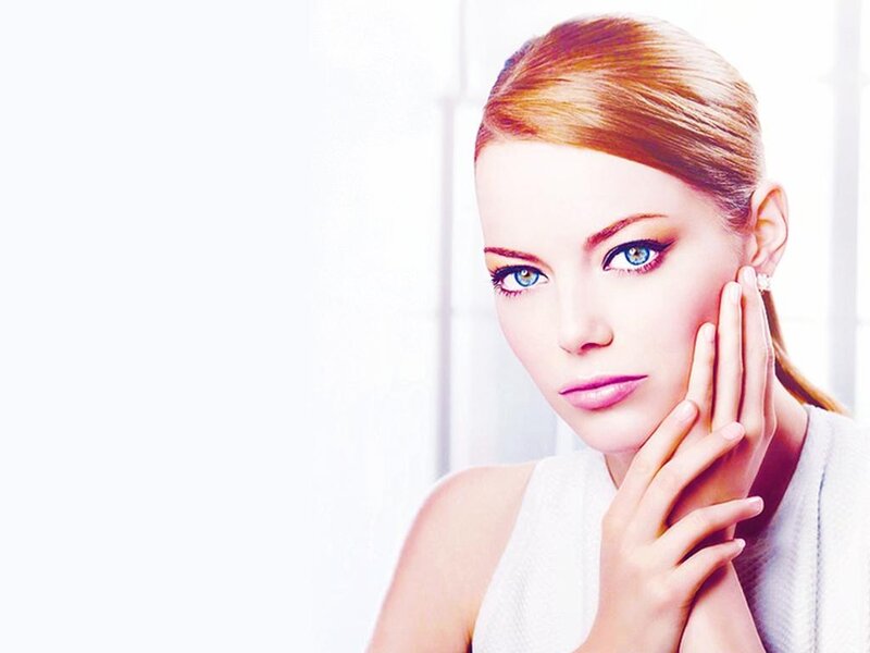 Woman with Blue Eyes — White, Calm, Photograph, Earring
