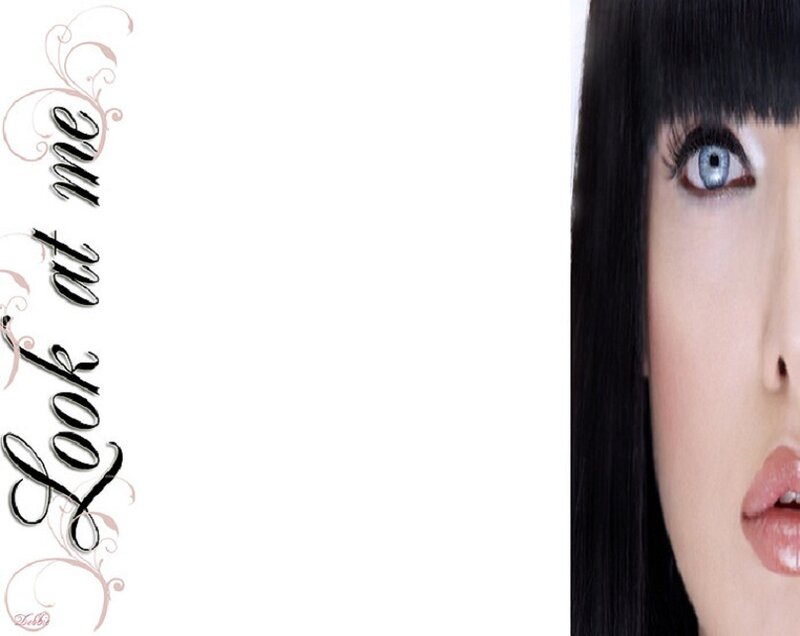 Woman with Blue Eyes — White, Dramatic, Photograph