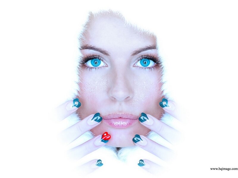 Woman with Blue Eyes — White, Ethereal