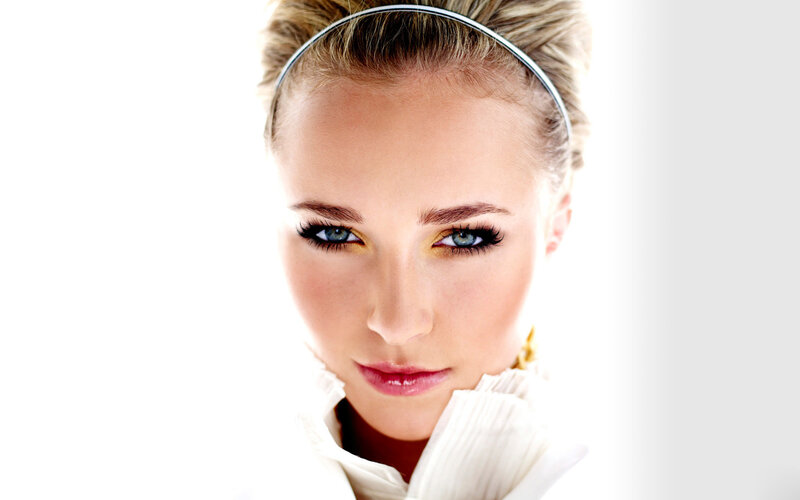 Woman with Blue Eyes — White, Neutral, Photograph, Headband