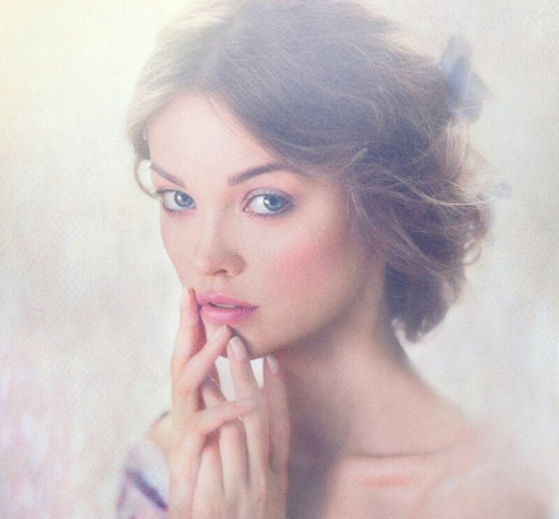 Woman with Blue Eyes — White, Soft
