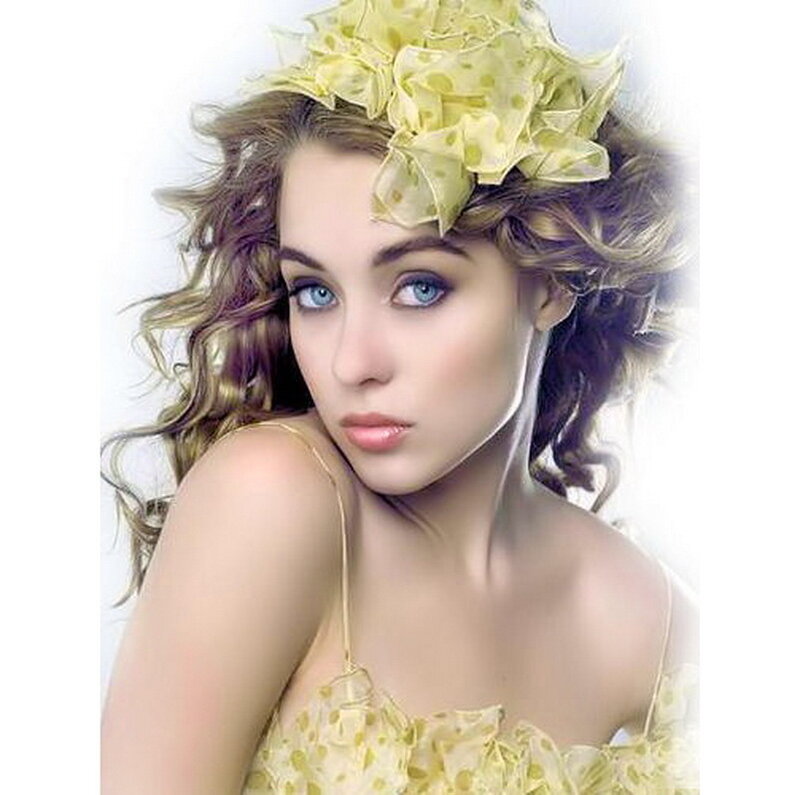 Woman with Blue Eyes — Yellow, Calm