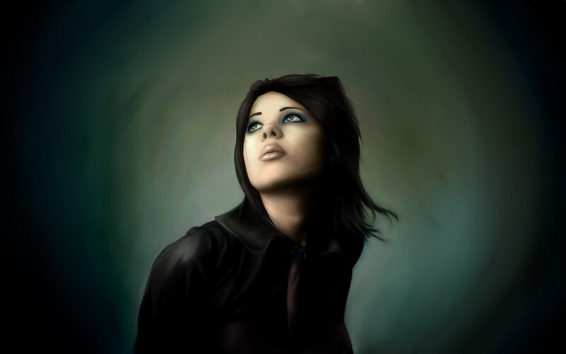 woman with blue eyeshadow