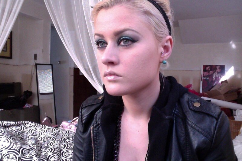 woman with blue eyeshadow