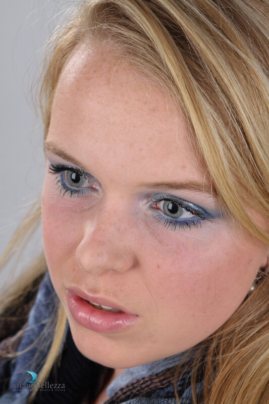 woman with blue eyeshadow
