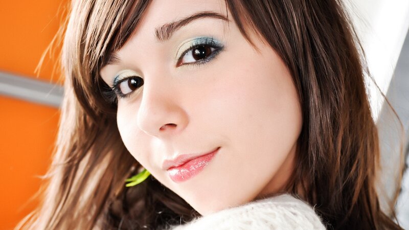 woman with blue eyeshadow