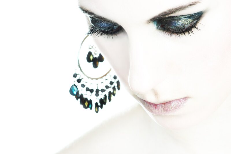 woman with blue eyeshadow