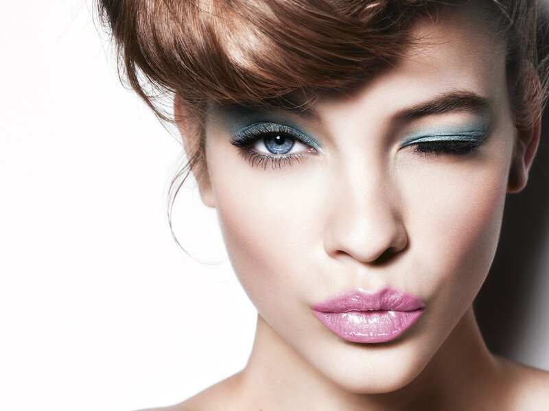 woman with blue eyeshadow