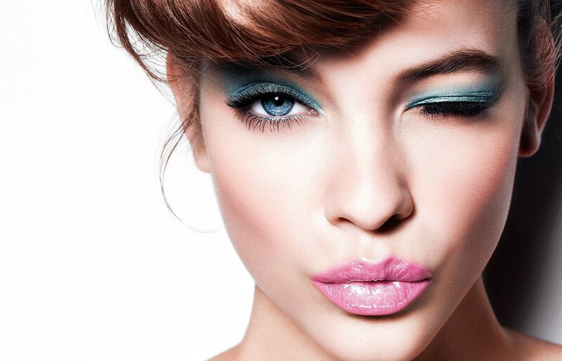 woman with blue eyeshadow