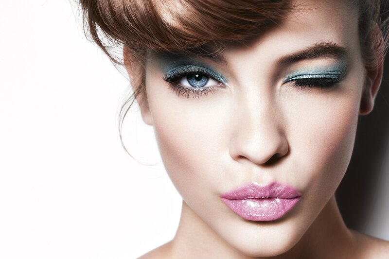 woman with blue eyeshadow